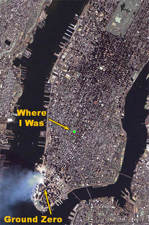 My Location in Lower Manhattan on September 11th